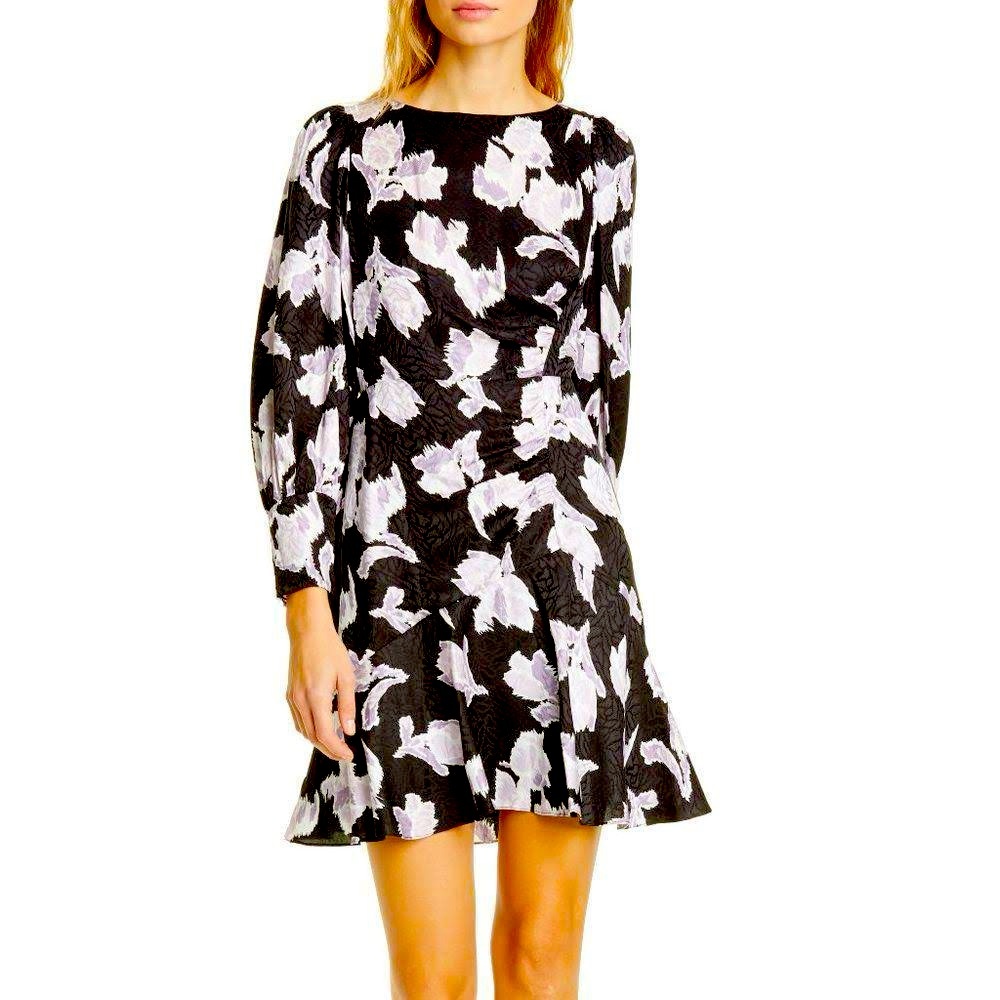 Rebecca Taylor Long-Sleeve Ikat Blossom Short Dress - Size 8 - NWT